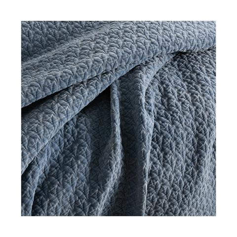 Naia Matelassé Coverlet, Indigo