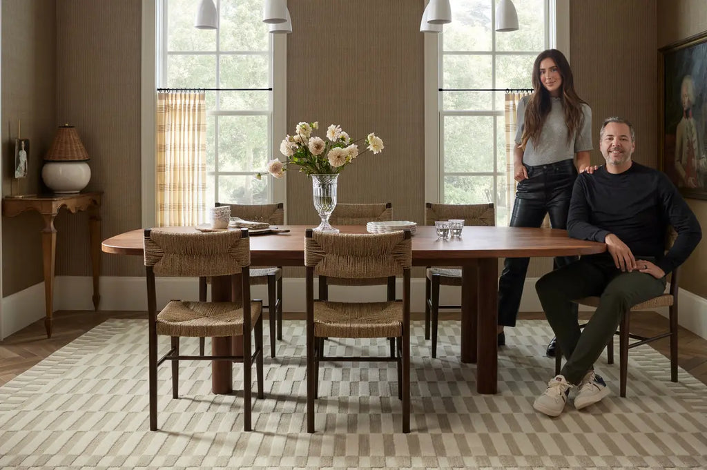 Chris Loves Julia × Loloi Ivory / Black Ruffle Pillow