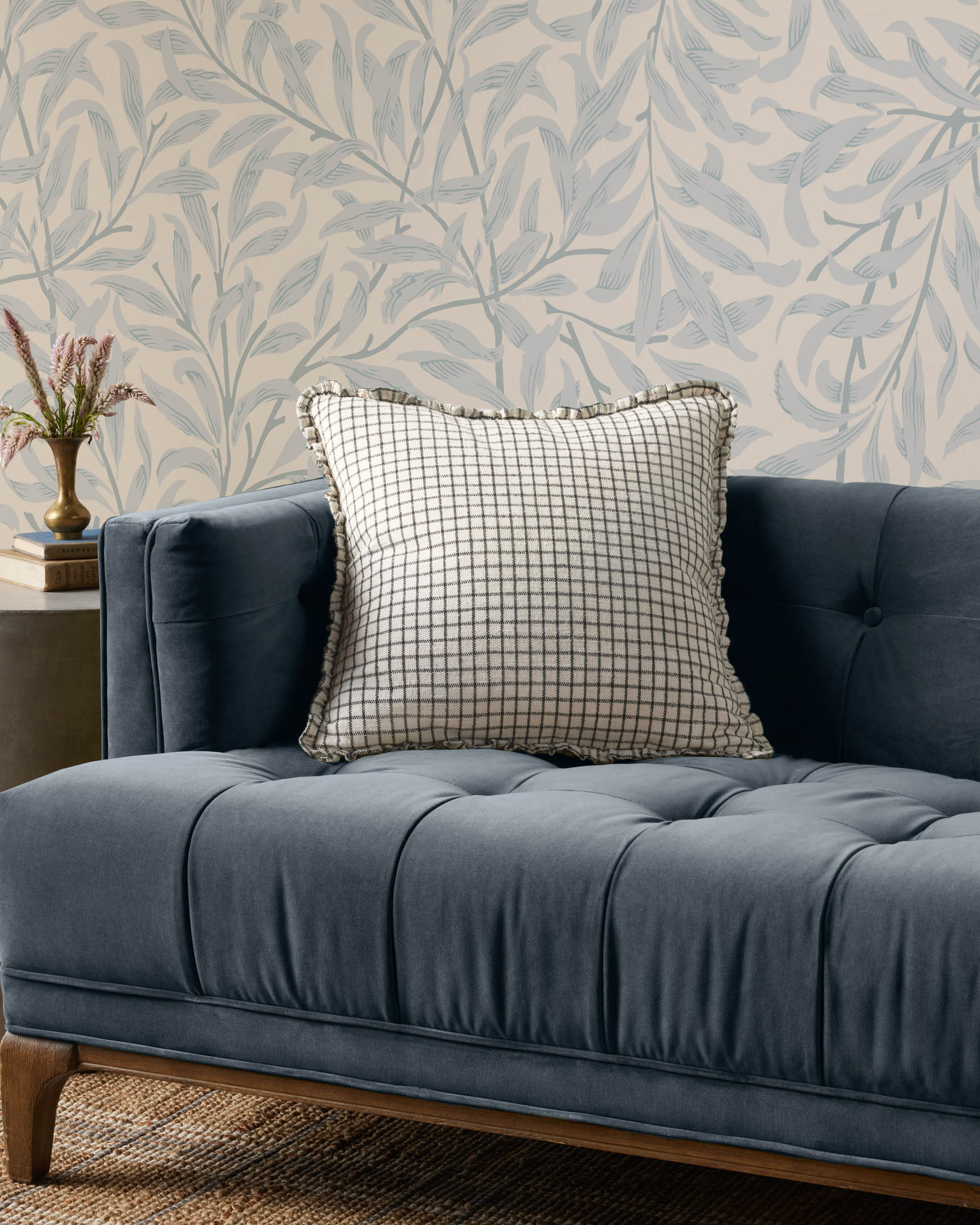 Chris Loves Julia × Loloi Ivory / Black Ruffle Pillow