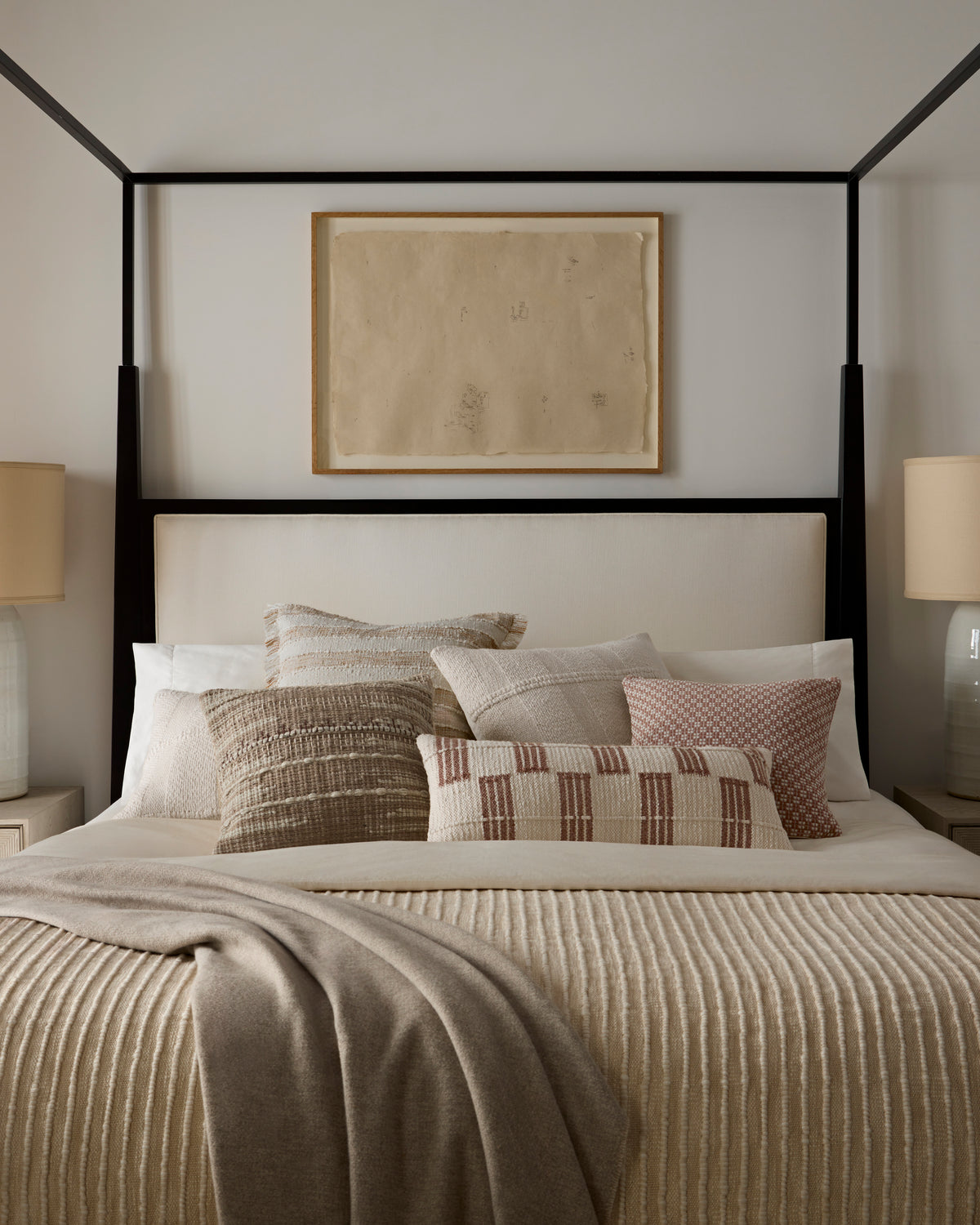 Beige / Ivory Fringe Pillow