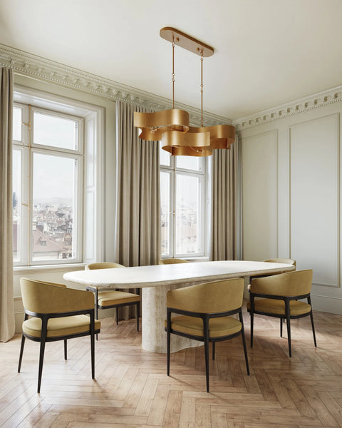 Athena Gold Oval Chandelier