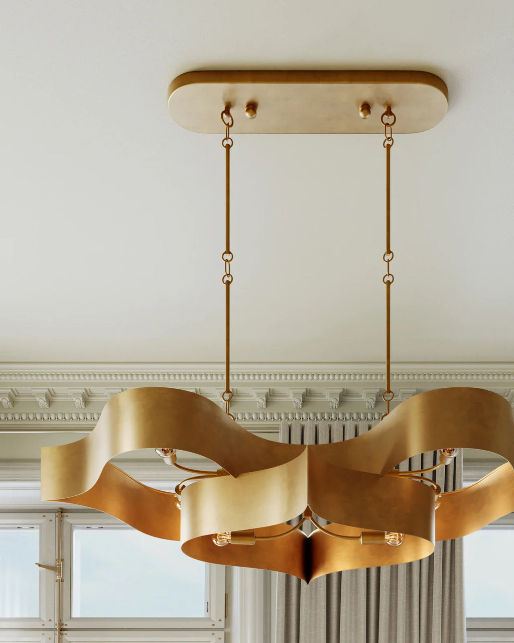 Athena Gold Oval Chandelier