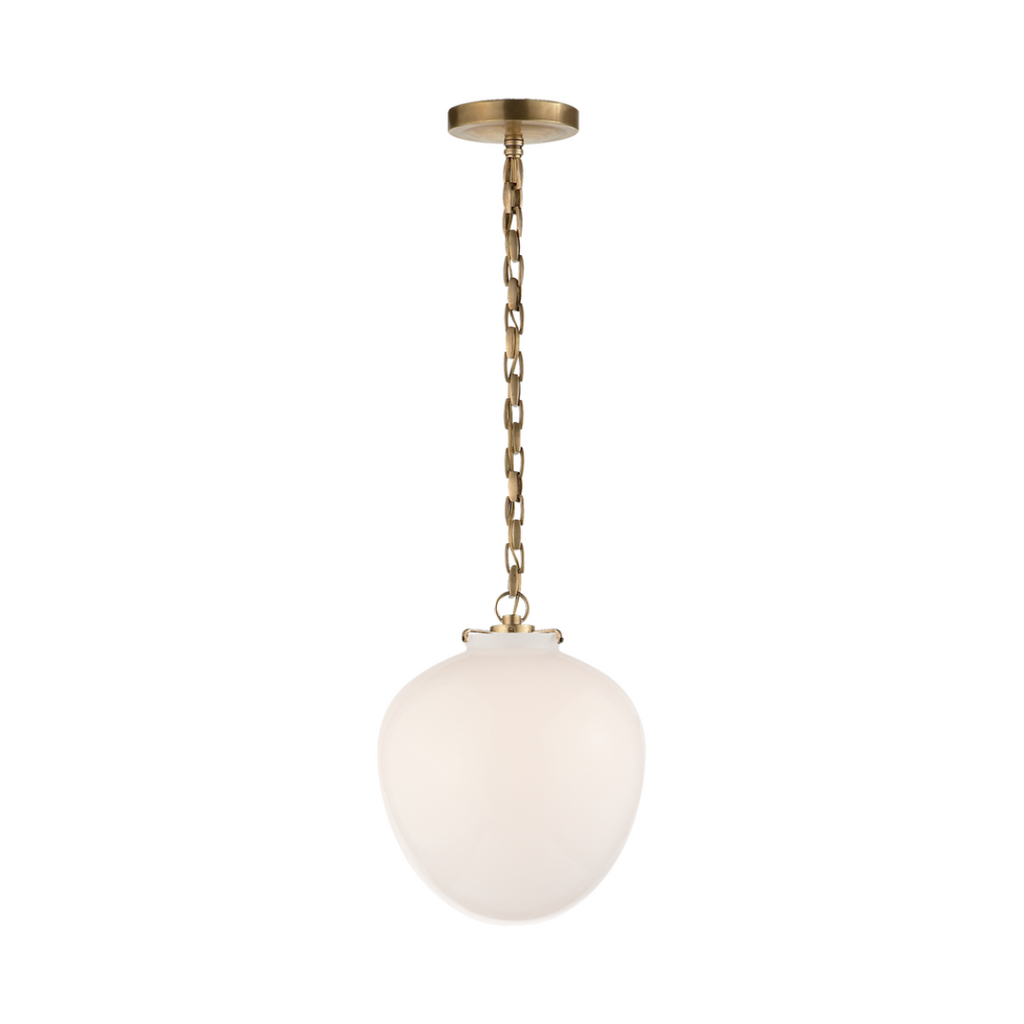 Katie Acorn White Glass Pendant