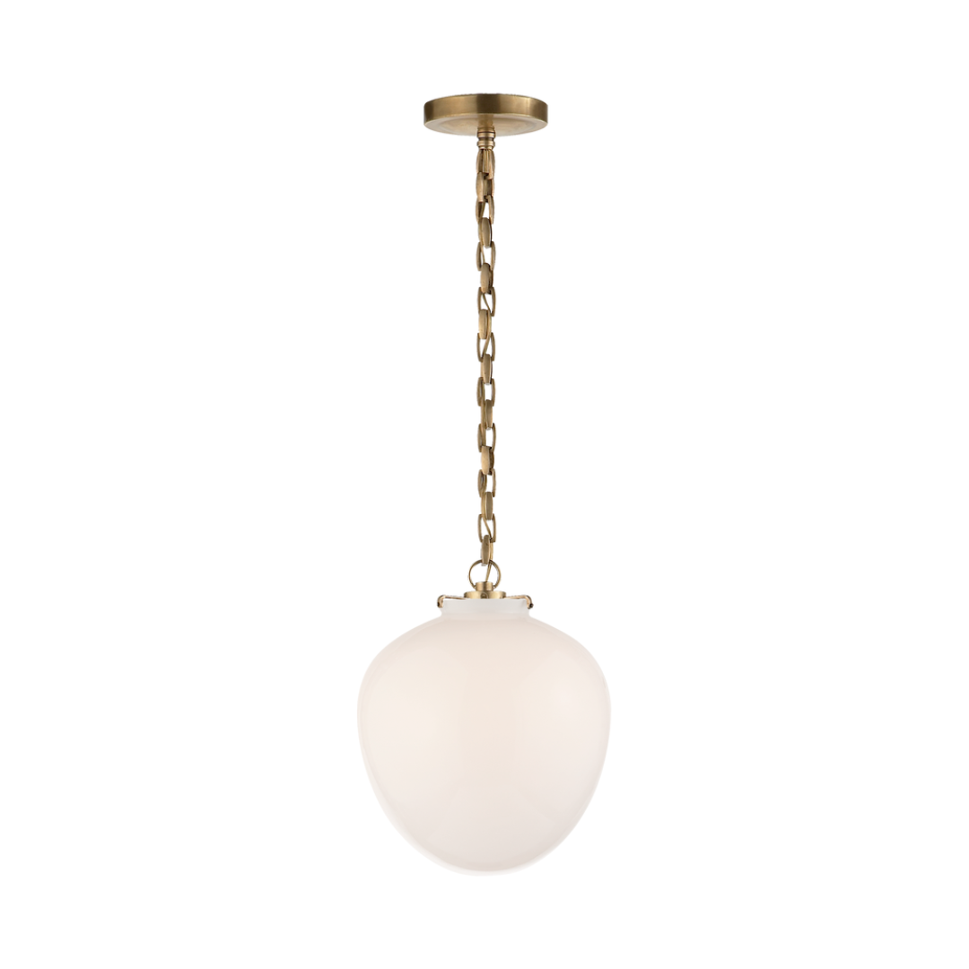 Katie Acorn White Glass Pendant