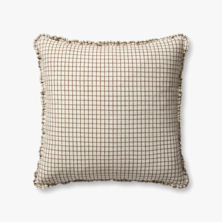 Chris Loves Julia, Dinah Ruffle Ivory / Earth Pillow