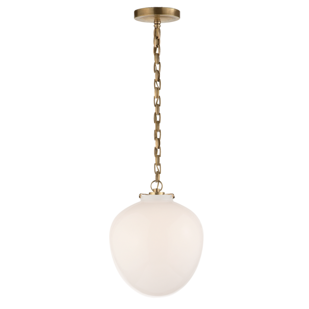 Katie Acorn White Glass Pendant