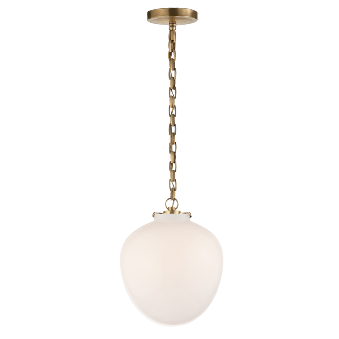 Katie Acorn White Glass Pendant