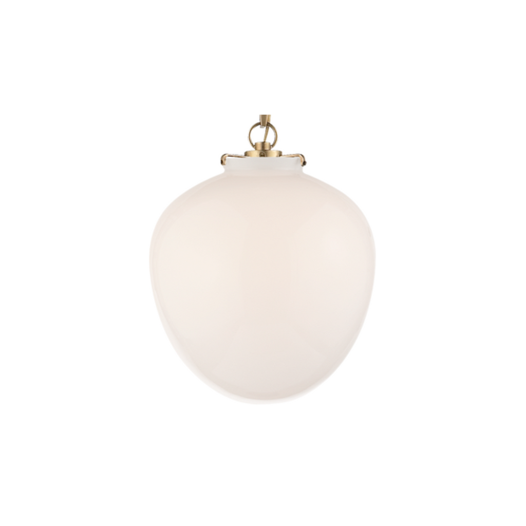 Katie Acorn White Glass Pendant