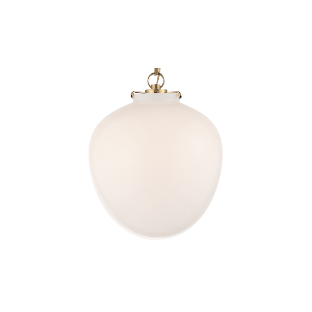 Katie Acorn White Glass Pendant