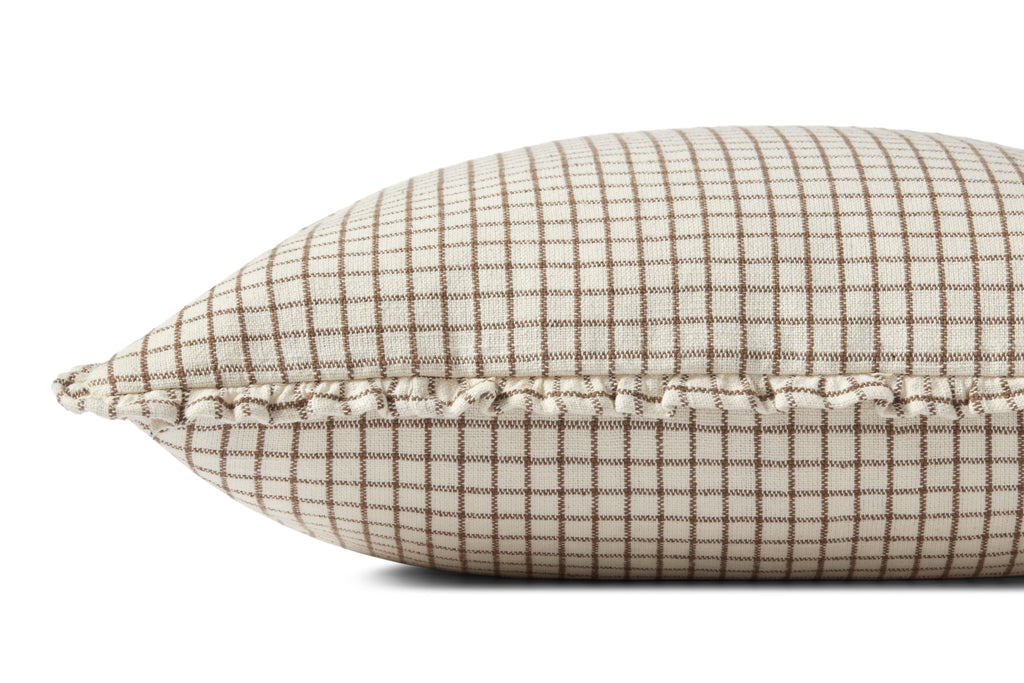 Chris Loves Julia, Dinah Ruffle Ivory / Earth Pillow