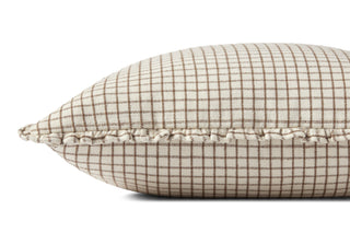 Chris Loves Julia, Dinah Ruffle Ivory / Earth Pillow