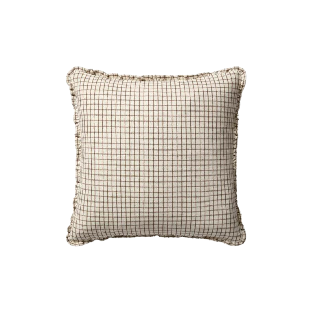 Chris Loves Julia, Dinah Ruffle Ivory / Earth Pillow
