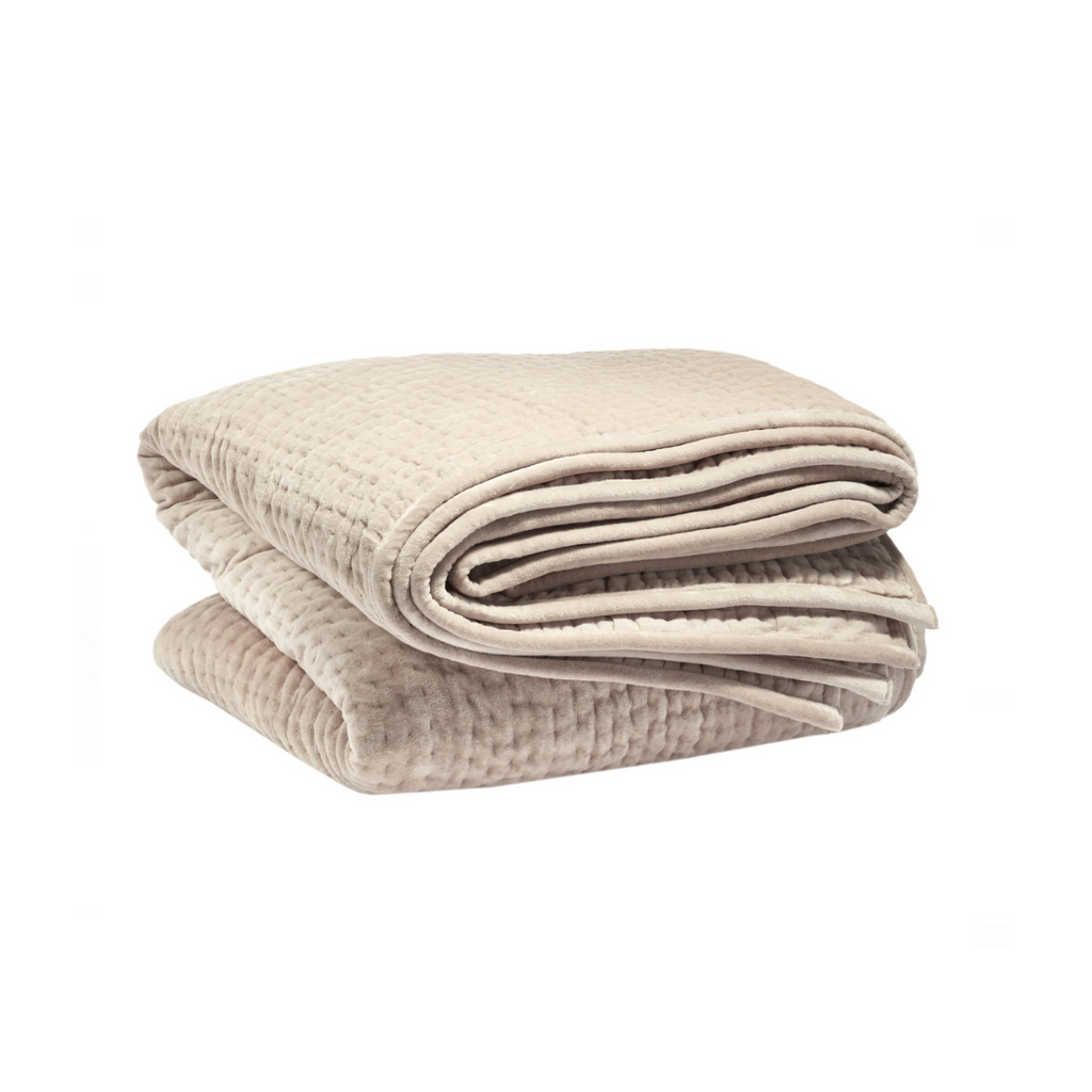 Valerie Velvet Quilt, Grey