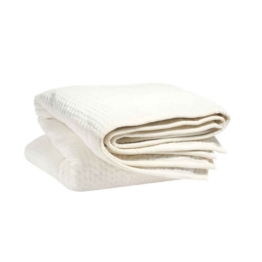 Valerie Velvet Quilt, Dove White