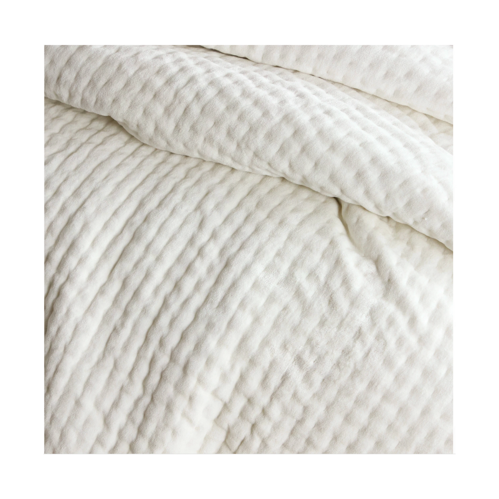 Valerie Velvet Quilt, Dove White