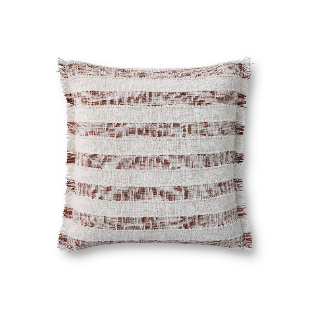 Rust / Ivory Fringe Pillow