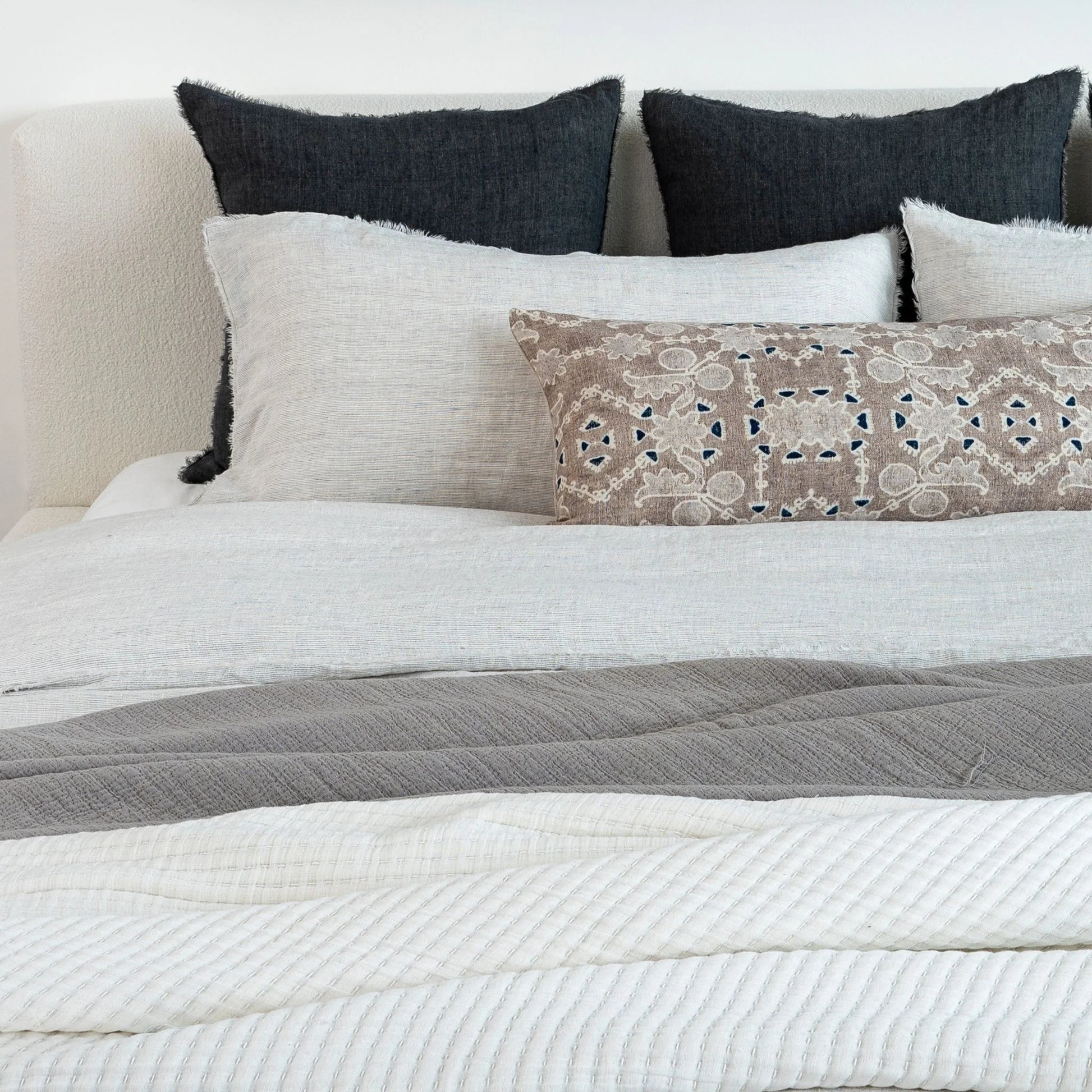 Lina Linen Charcoal Pillow