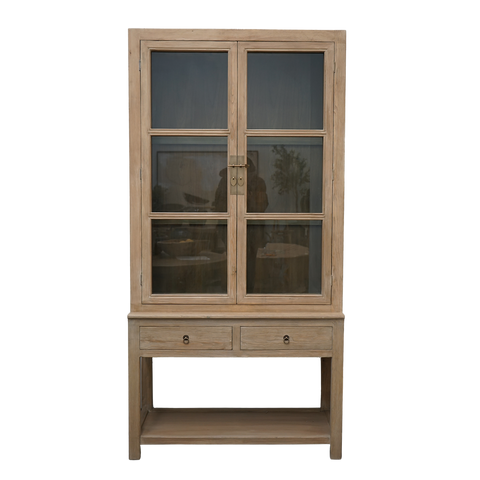 Rosalie Reclaimed Wood Glass Cabinet