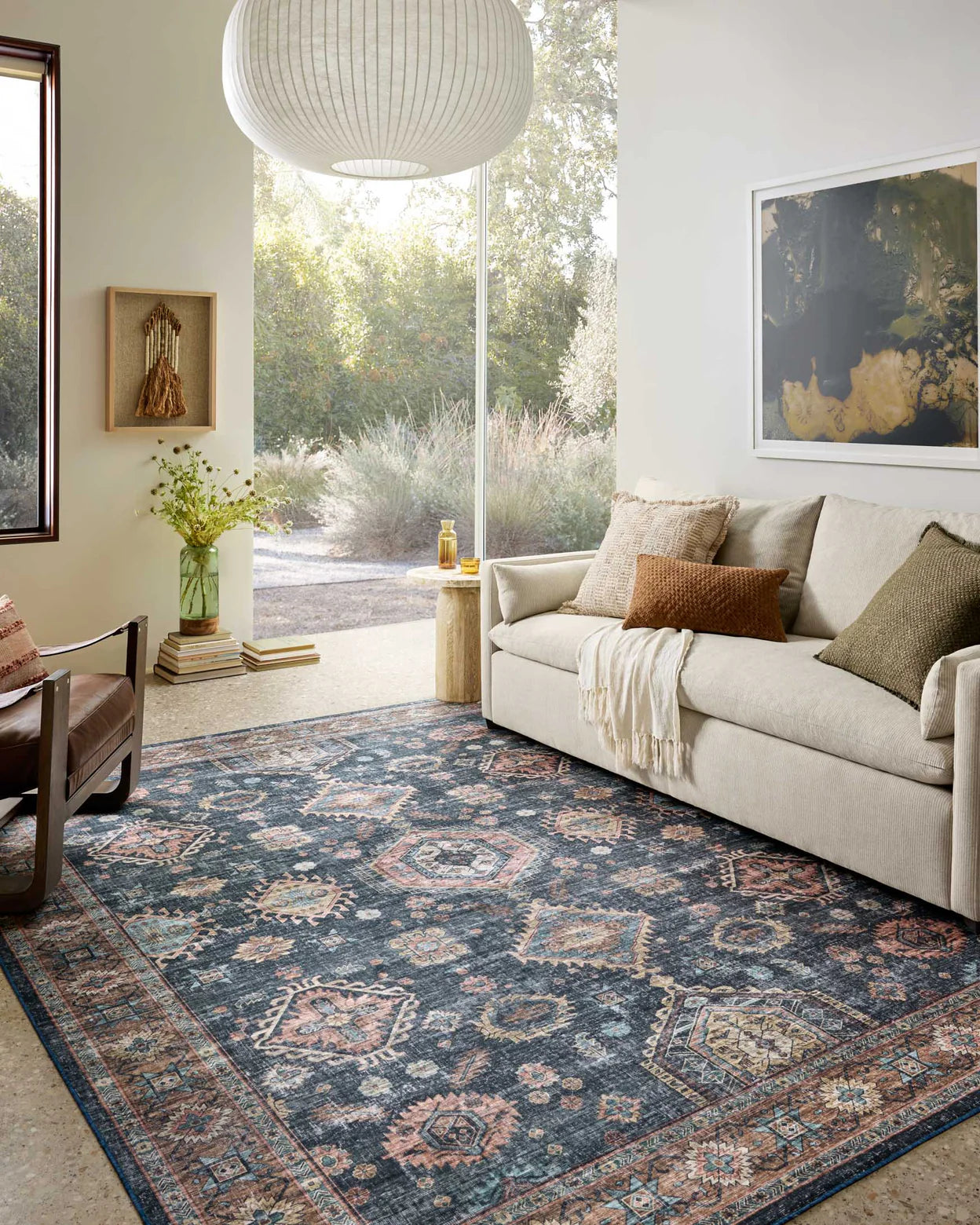 Anniston Rug Denim / Sunset, Machine Washable