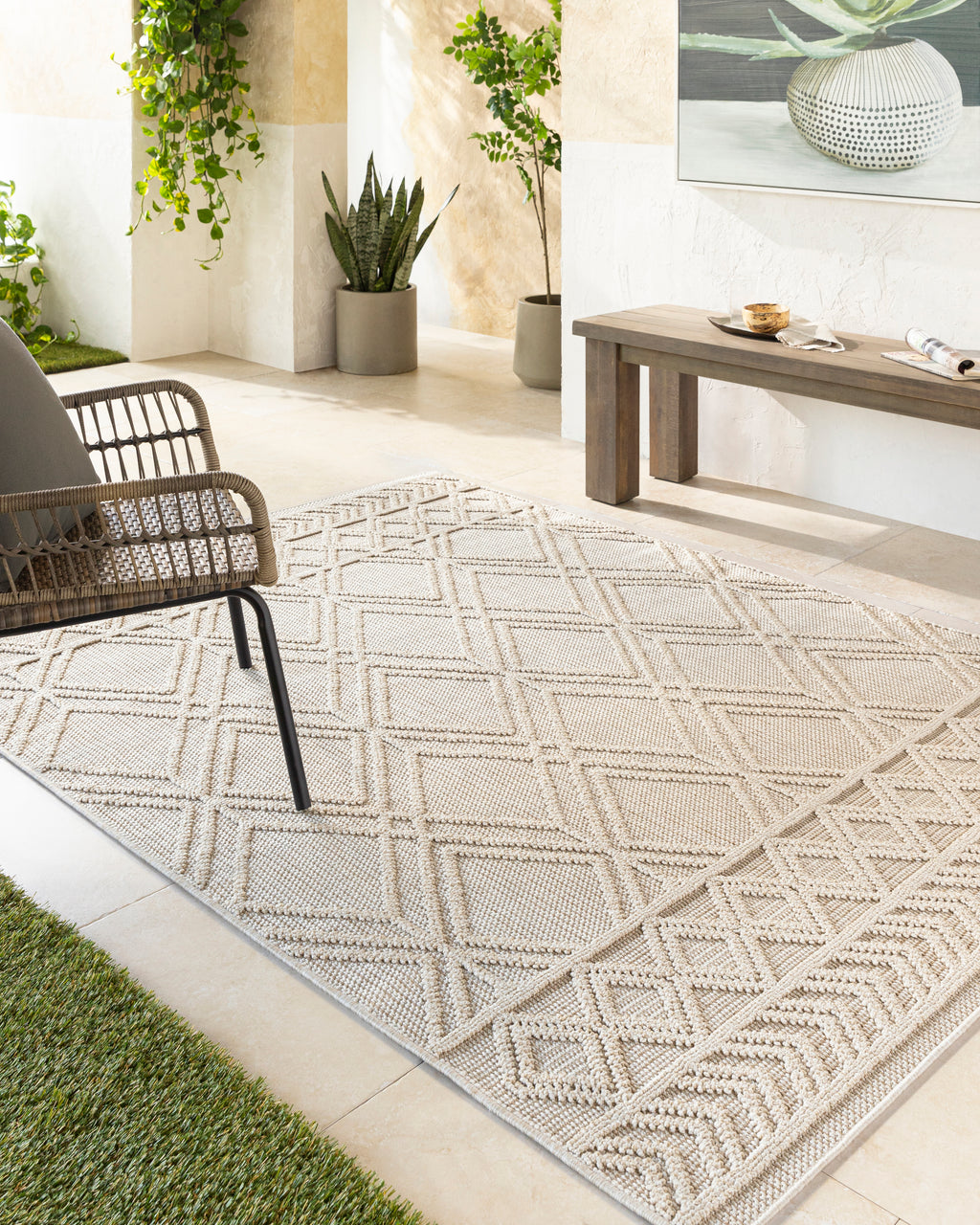 Rockport Ivory / Tan Rug