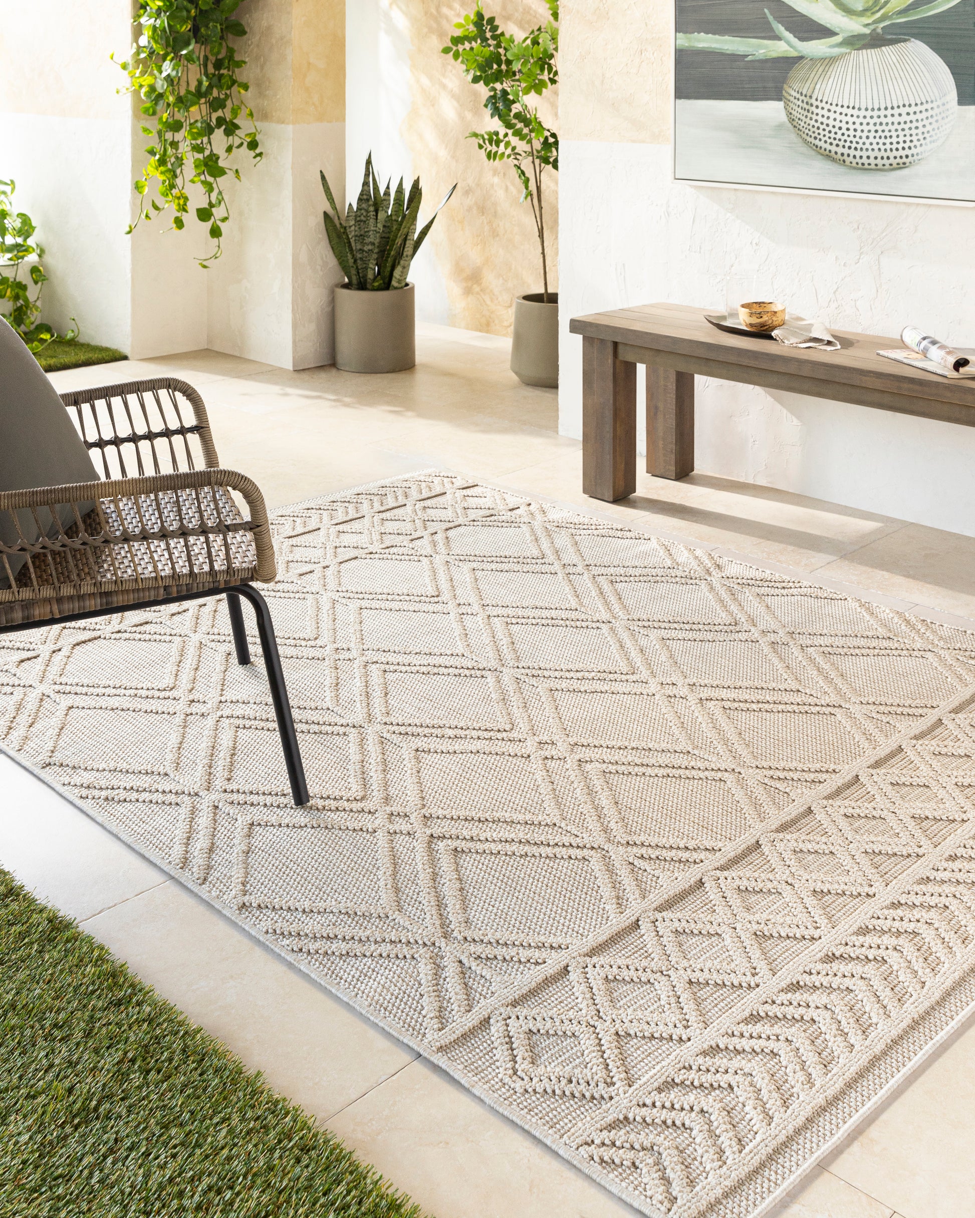 Rockport Ivory / Tan Rug