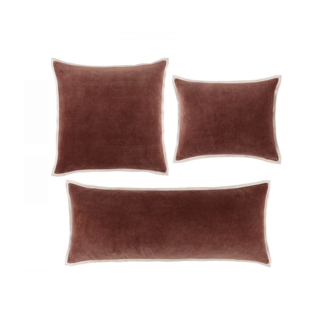 Kalamata Velvet / Linen Russet Pillows