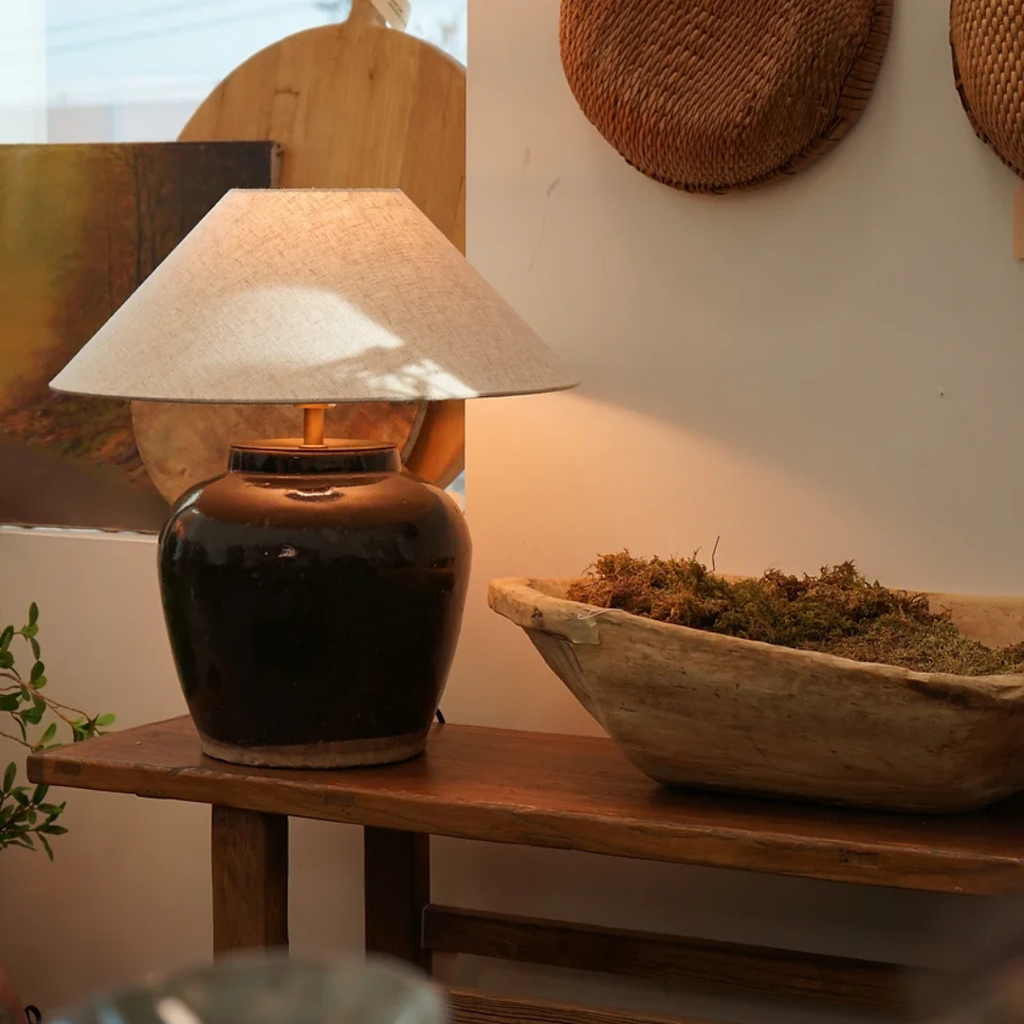 Leon Vintage Pot Lamp, Empire Shade