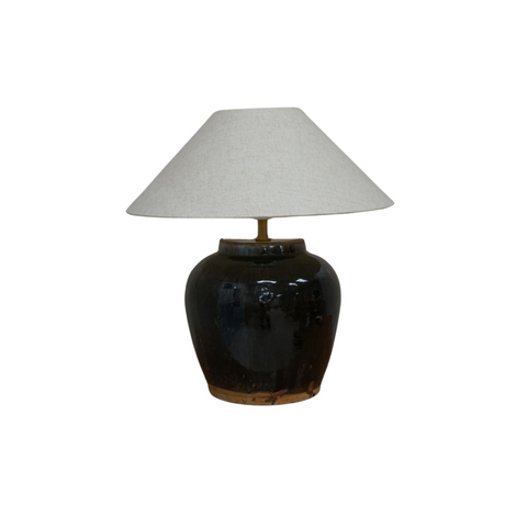 Leon Vintage Pot Lamp, Empire Shade
