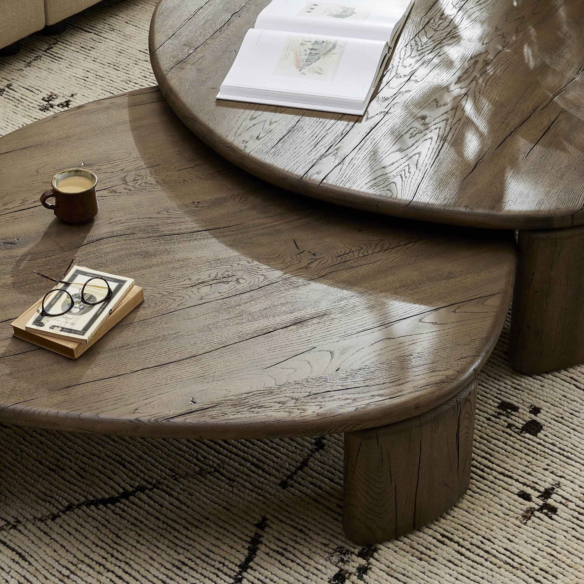 French Oak Nesting Tables