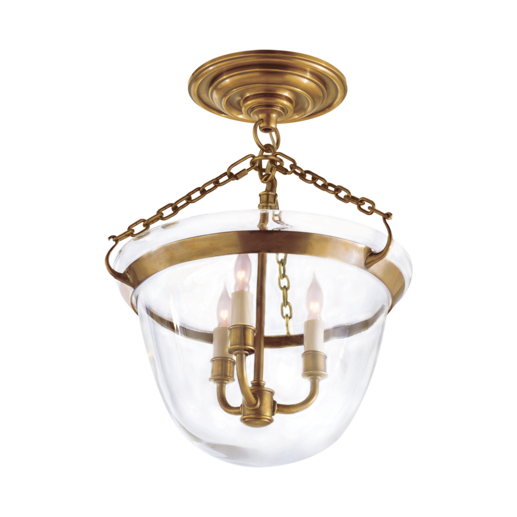 Country Semi-Flush Bell Jar Lantern