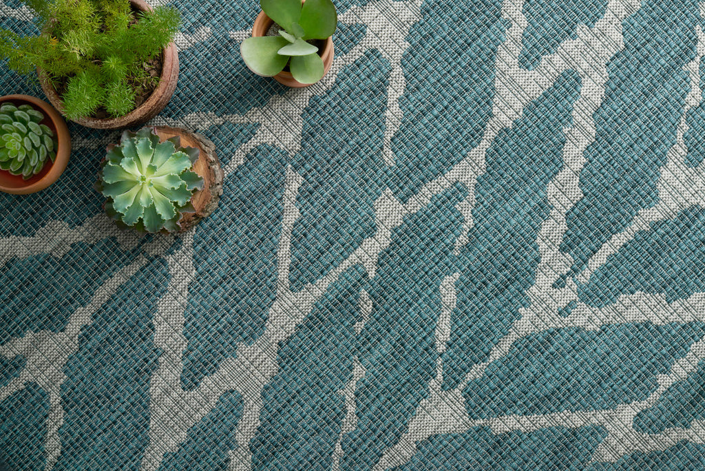 Isle Teal / Grey 9'-2" x 12'-1" Area Rug - IE-02 - 9'-2" x 12'-1"