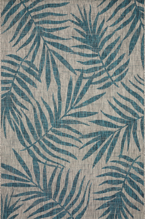 Isle Grey / Aqua 9'-2" x 12'-1" Area Rug - IE-10 - 9'-2" x 12'-1"