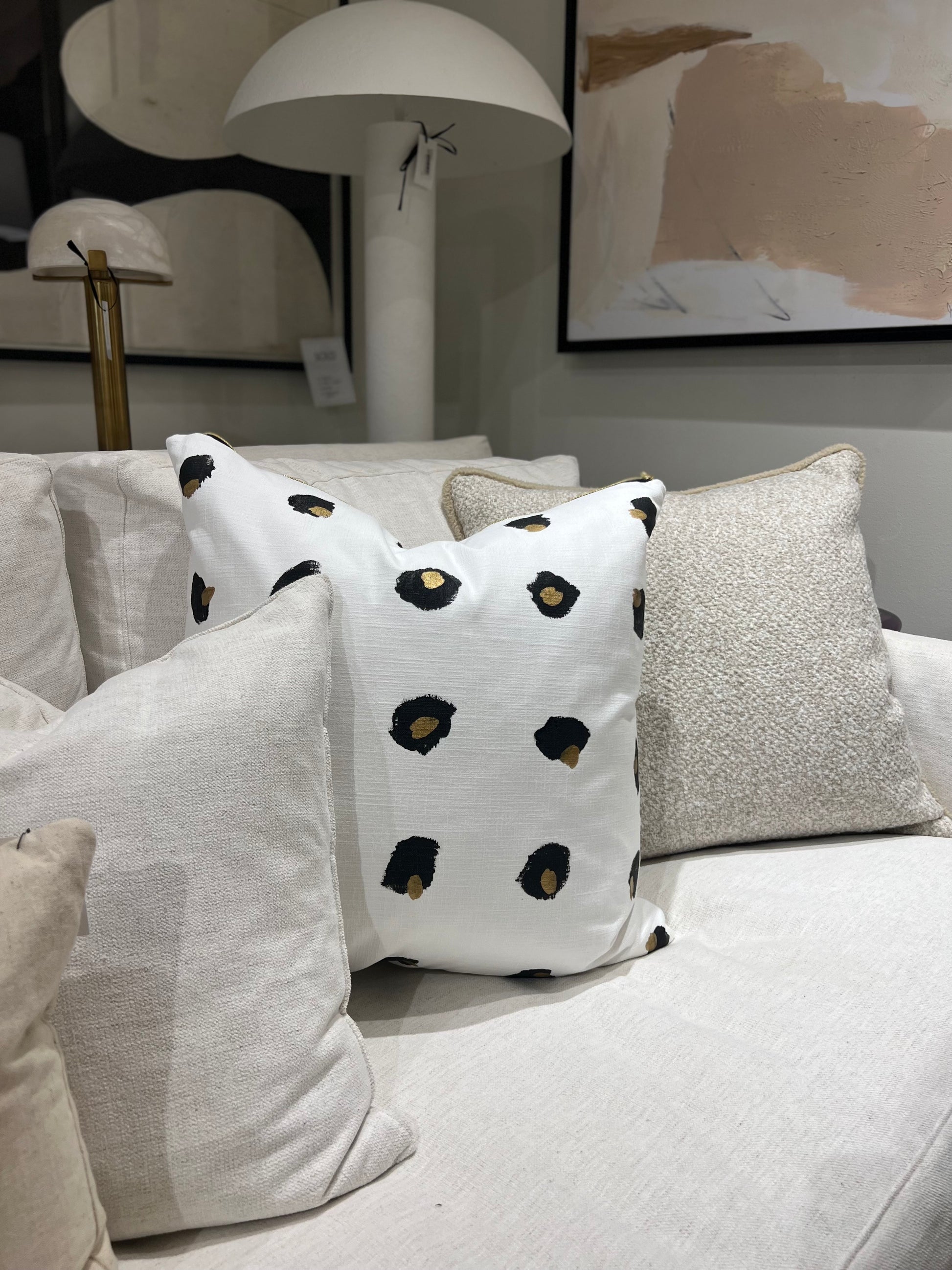 Hand Painted Polka Dot Pillows