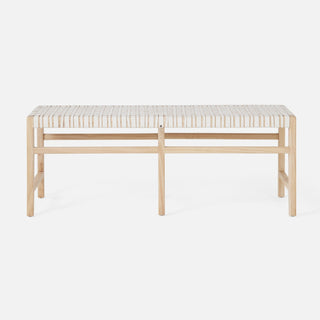 Darby Leather Wood Bench