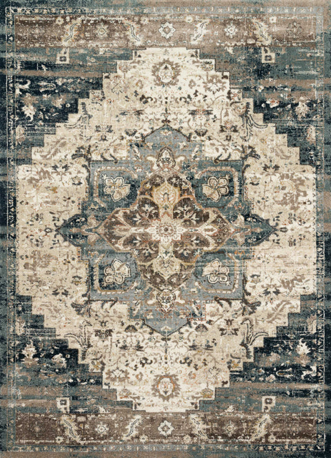 Magnolia Home By Joanna Gaines x Loloi James Taupe / Marine 11'-6" x 15' Area Rug - JAE-05 - 11'-6" x 15'