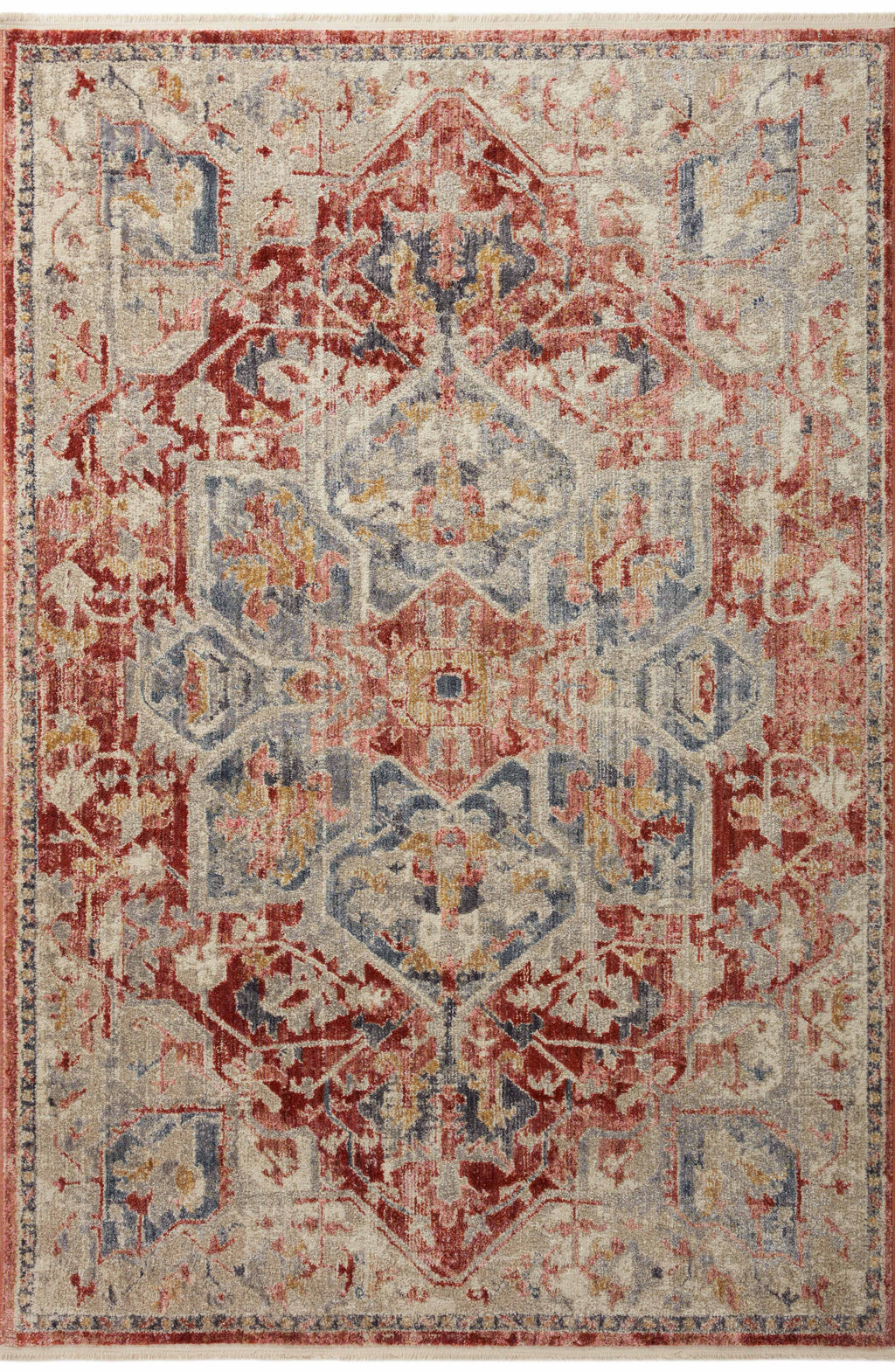Magnolia Home By Joanna Gaines x Loloi Janey Garnet / Multi 11'-6" x 15'-6" Area Rug - JAY-01 - 11'-6" x 15'-6"
