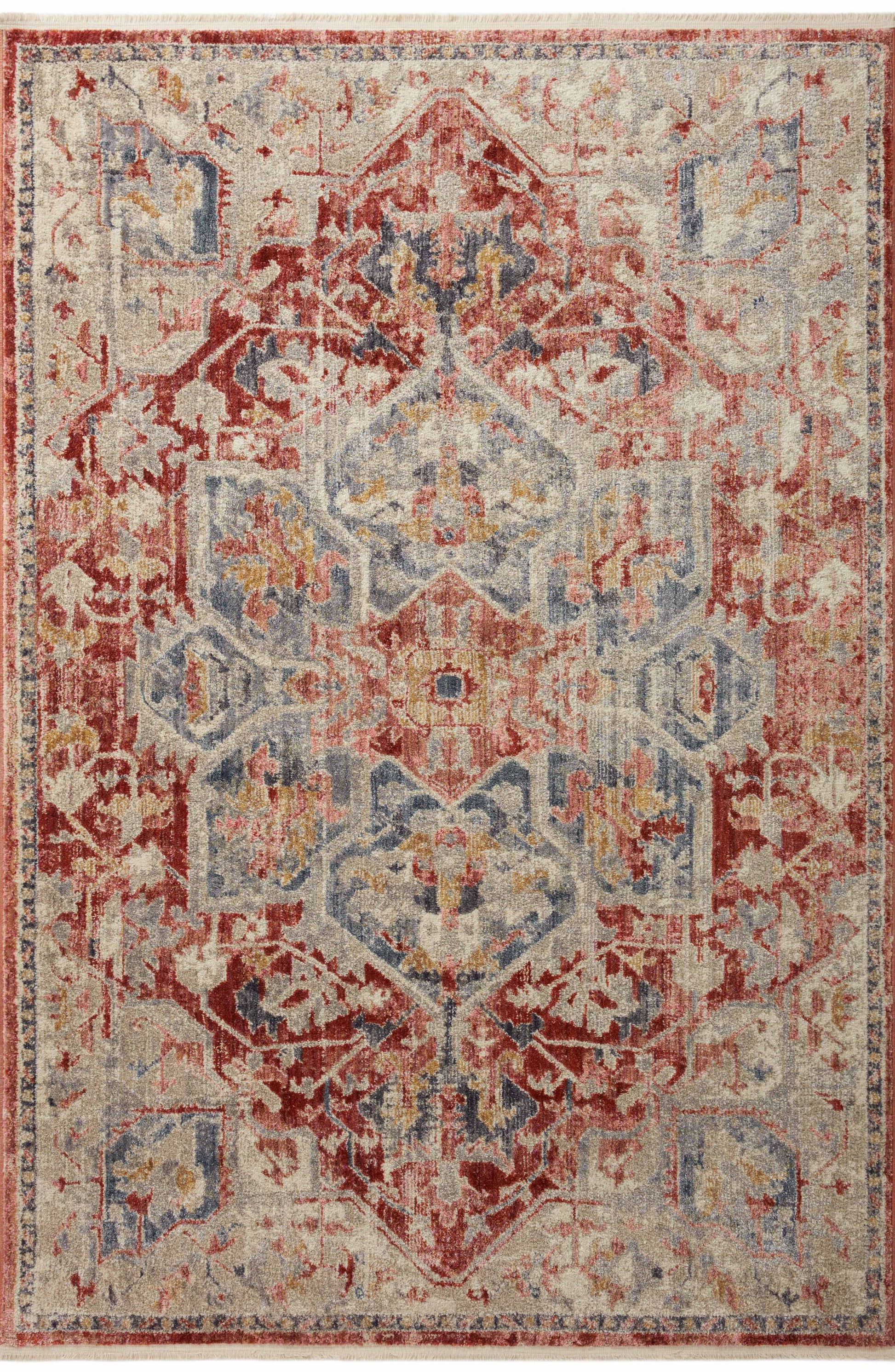 Magnolia Home By Joanna Gaines x Loloi Janey Garnet / Multi 11'-6" x 15'-6" Area Rug - JAY-01 - 11'-6" x 15'-6"