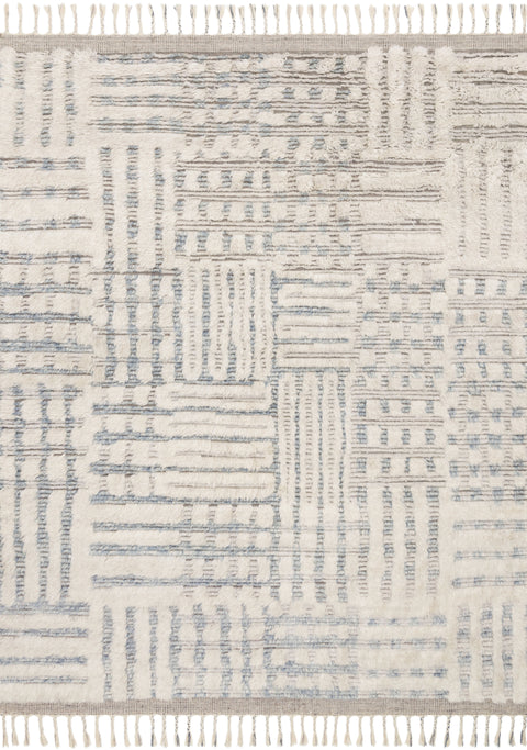 Khalid Ivory / Sky 9'-6" x 13'-6" Area Rug - KF-01 - 9'-6" x 13'-6"