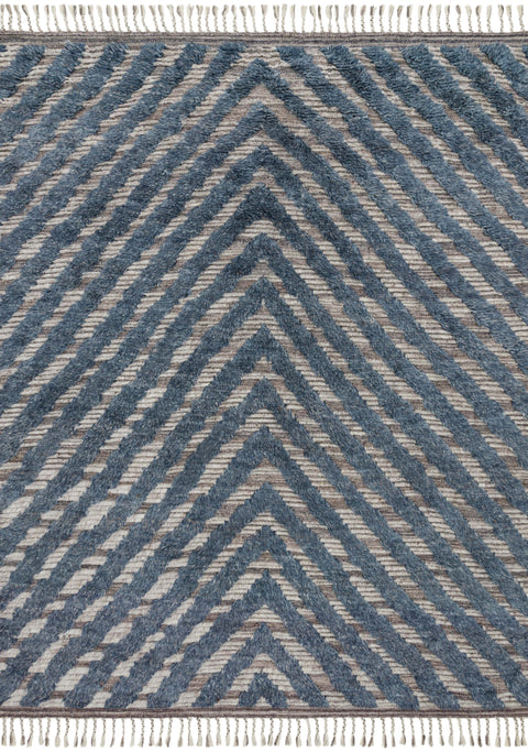 Khalid Blue / Pewter 9'-6" x 13'-6" Area Rug - KF-06 - 9'-6" x 13'-6"