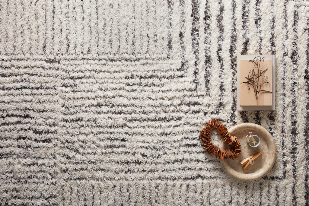 Levitt Shag Ivory / Grey 9'-3" x 13' Area Rug - LEV-02 - 9'-3" x 13'