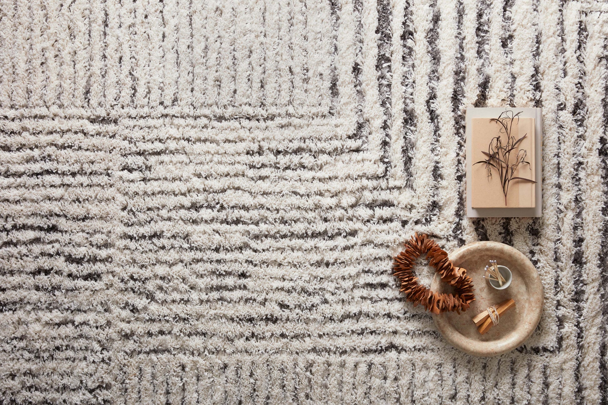 Levitt Shag Ivory / Grey 9'-3" x 13' Area Rug - LEV-02 - 9'-3" x 13'