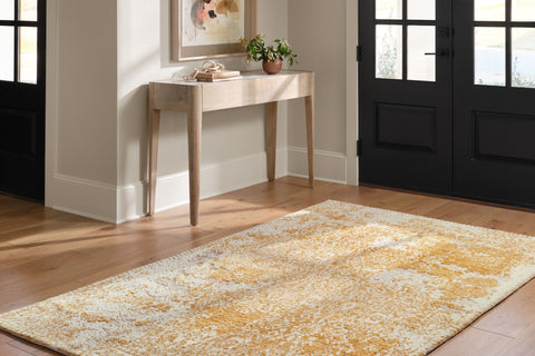 Magnolia Home By Joanna Gaines x Loloi Lindsay Gold / Antique White 9'-3" x 13' Area Rug - LIS-01 - 9'-3" x 13'