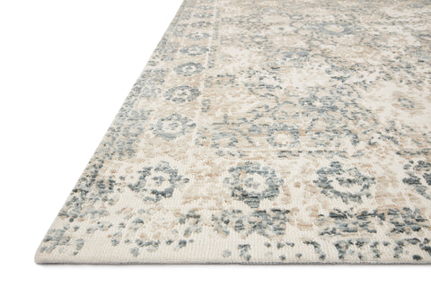 Magnolia Home By Joanna Gaines x Loloi Lindsay Antique White / Aqua 9'-3" x 13' Area Rug - LIS-03 - 9'-3" x 13'