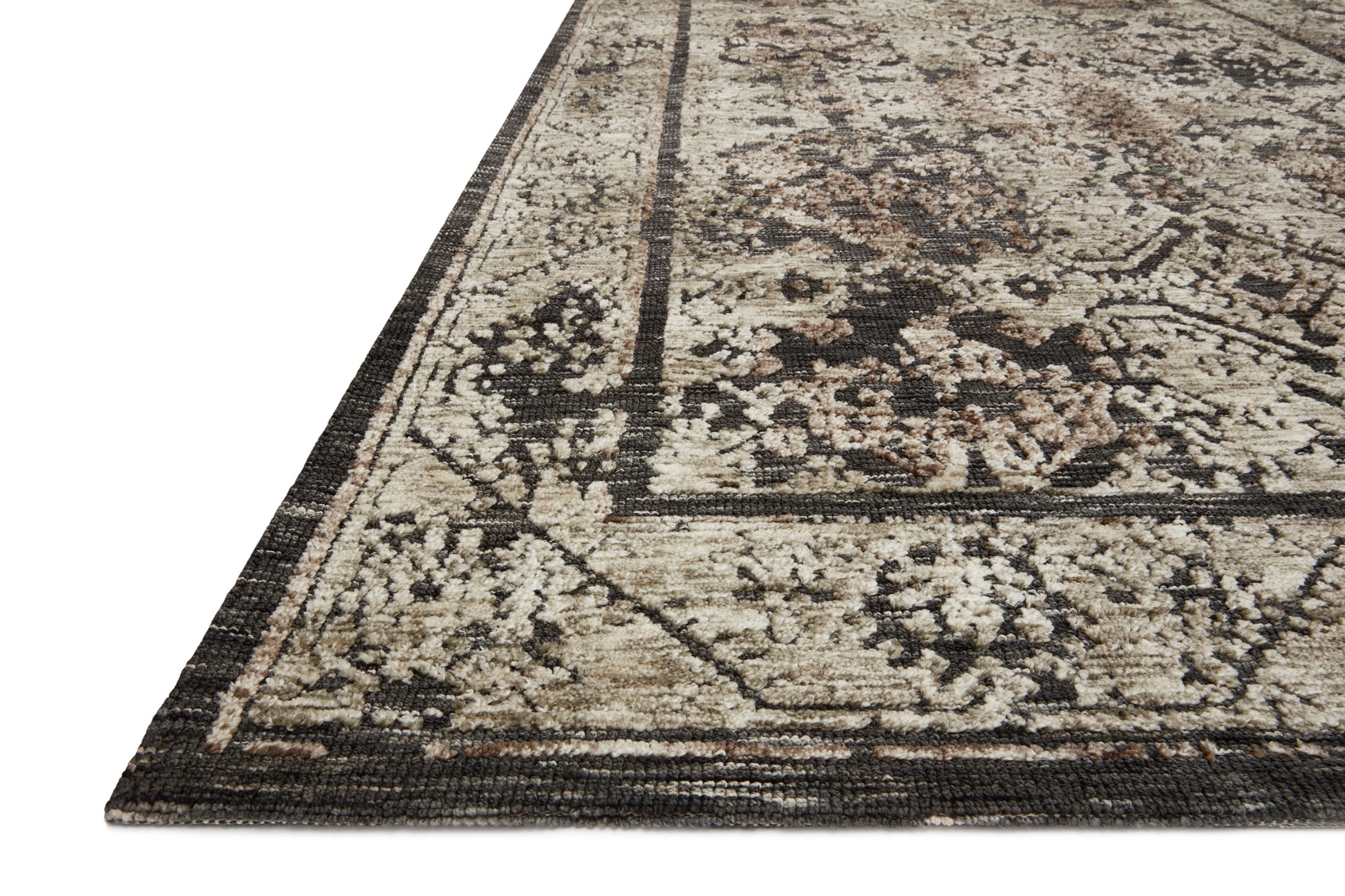Magnolia Home By Joanna Gaines x Loloi Lindsay Charcoal / Beige 9'-3" x 13' Area Rug - LIS-04 - 9'-3" x 13'