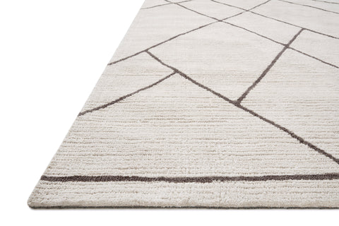 Magnolia Home By Joanna Gaines x Loloi Logan Ivory / Charcoal 9'-3" x 13' Area Rug - LOG-01 - 9'-3" x 13'