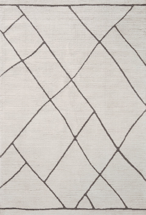 Magnolia Home By Joanna Gaines x Loloi Logan Ivory / Charcoal 9'-3" x 13' Area Rug - LOG-01 - 9'-3" x 13'