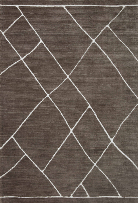 Magnolia Home By Joanna Gaines x Loloi Logan Mocha / White 9'-3" x 13' Area Rug - LOG-01 - 9'-3" x 13'