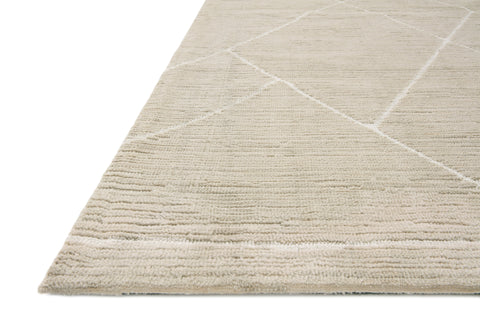 Magnolia Home By Joanna Gaines x Loloi Logan Oatmeal / White 9'-3" x 13' Area Rug - LOG-01 - 9'-3" x 13'