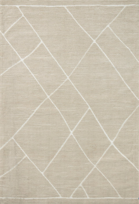 Magnolia Home By Joanna Gaines x Loloi Logan Oatmeal / White 9'-3" x 13' Area Rug - LOG-01 - 9'-3" x 13'