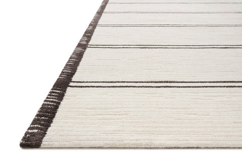 Magnolia Home By Joanna Gaines x Loloi Logan White / Mocha 9'-3" x 13' Area Rug - LOG-02 - 9'-3" x 13'